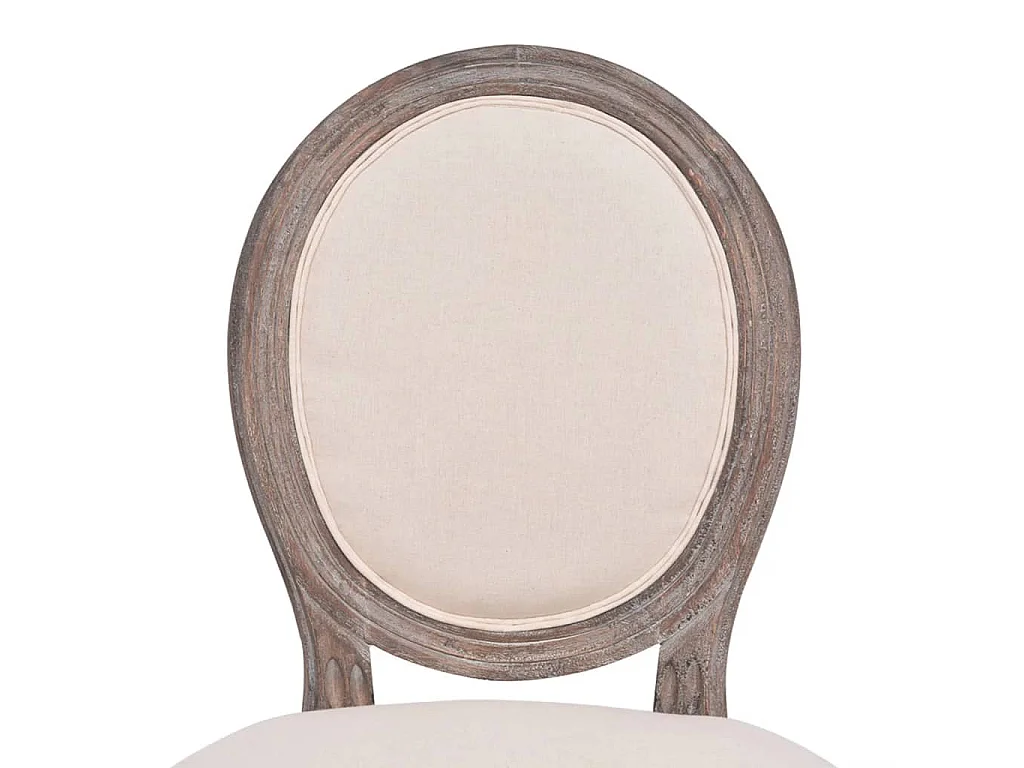 Sedie da Pranzo 4 pz Crema in Tessuto