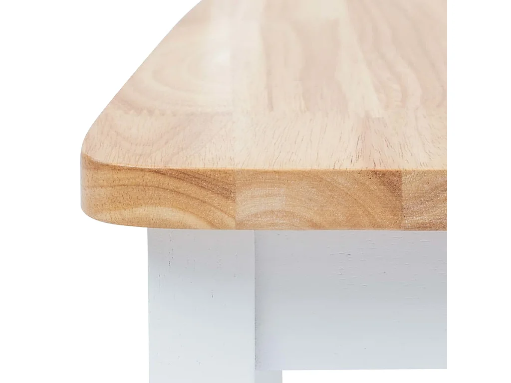 Cadeiras de jantar 4pcs seringueira maciça branco/madeira clara