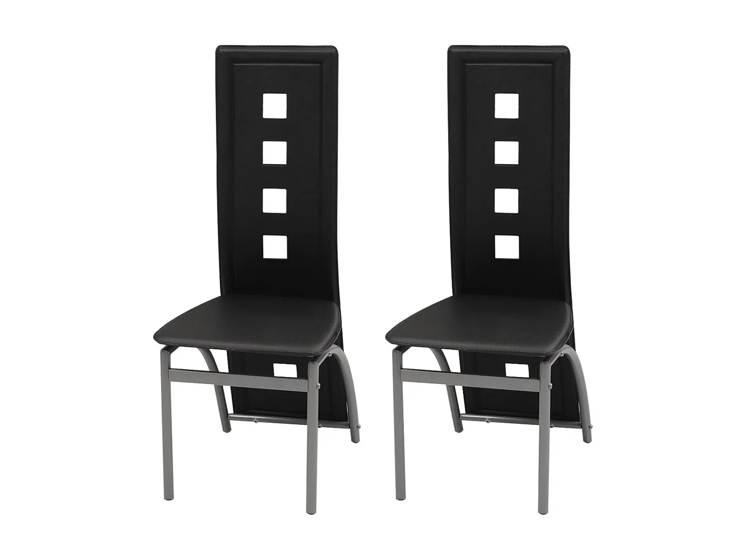 Cadeiras de jantar 2 pcs couro artificial preto