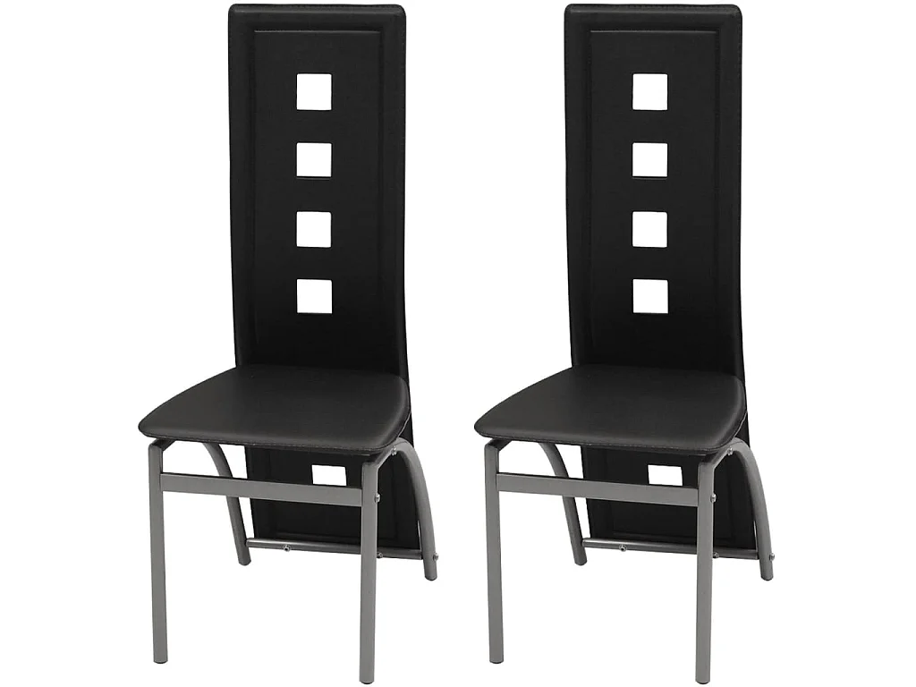 Cadeiras de jantar 2 pcs couro artificial preto
