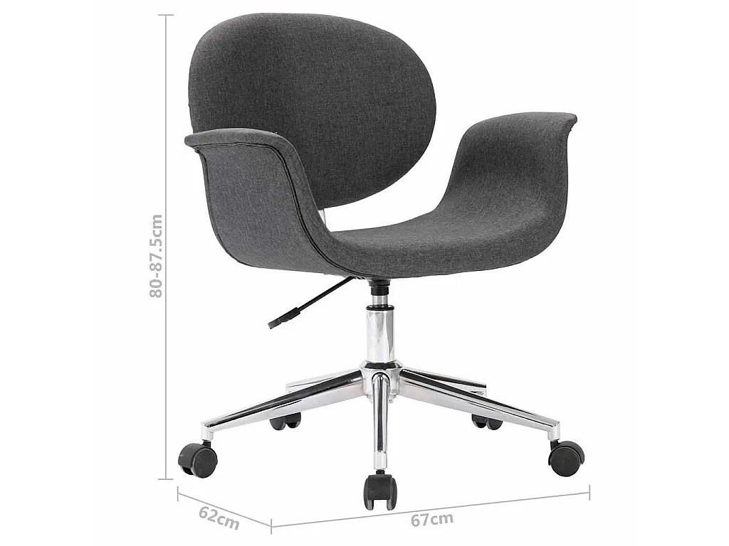 Chaise pivotante à manger Gris Tissu
