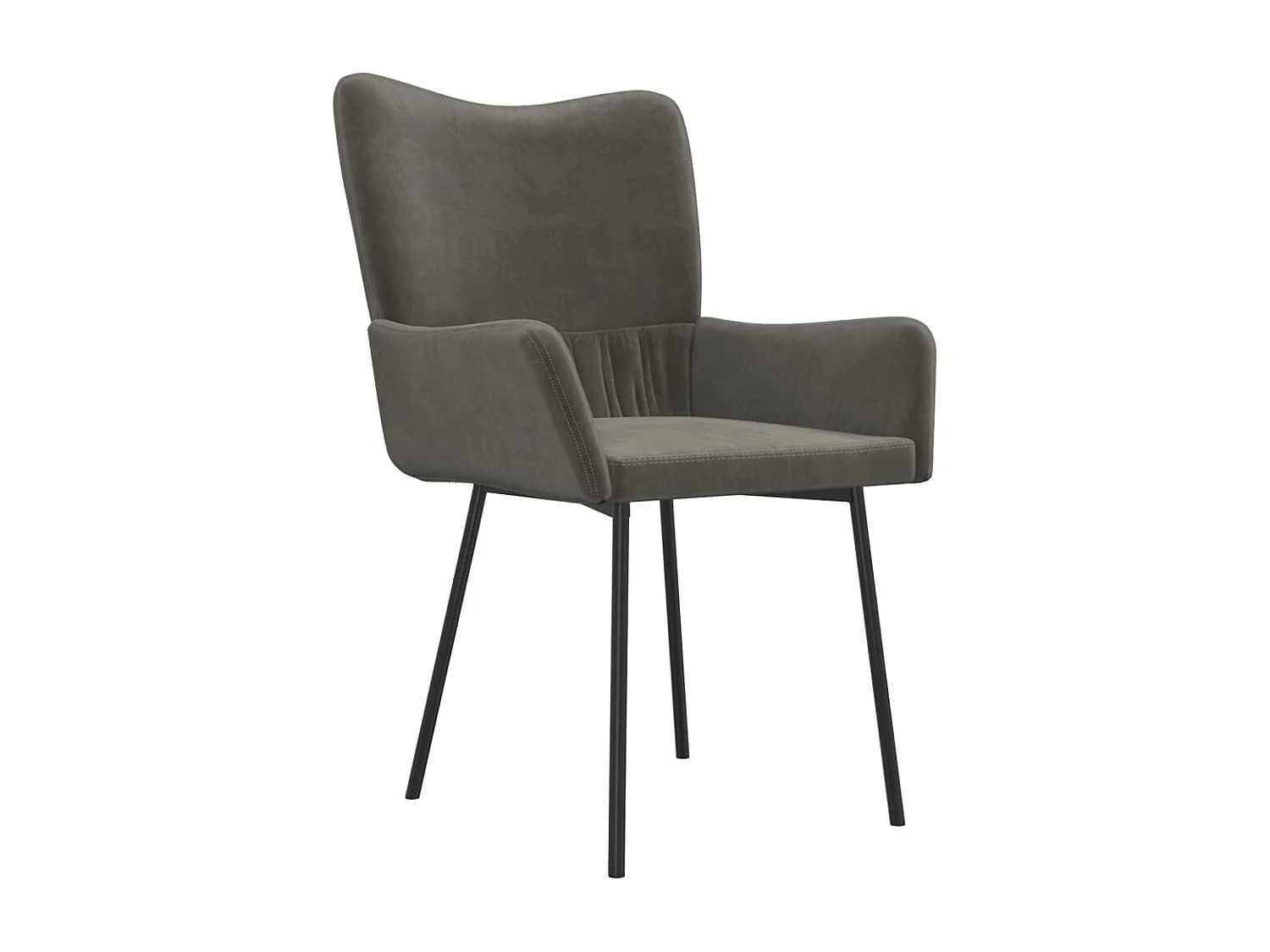 Chaises à manger lot de 2 Gris foncé Velours
