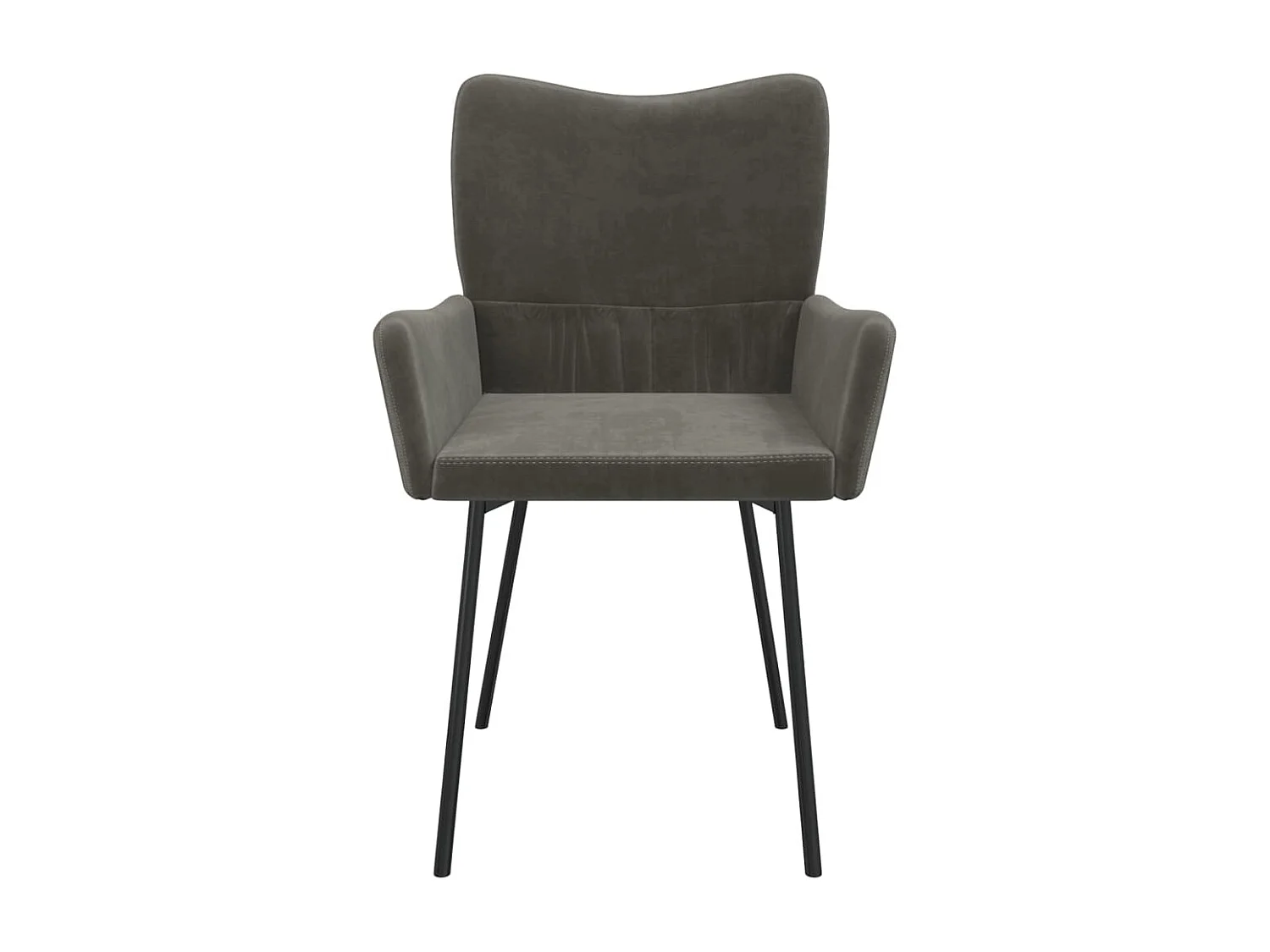 Chaises à manger lot de 2 Gris foncé Velours