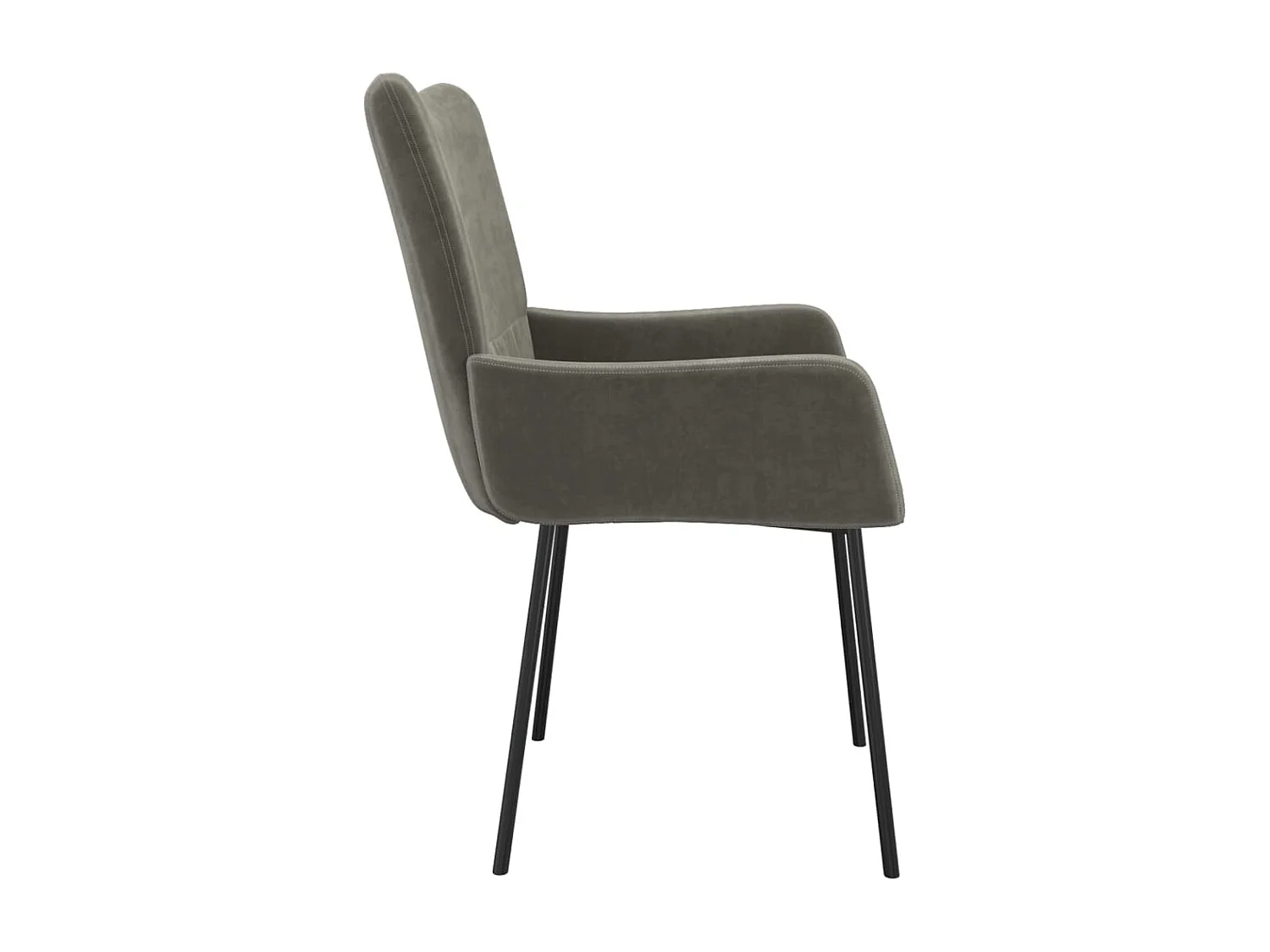 Chaises à manger lot de 2 Gris foncé Velours