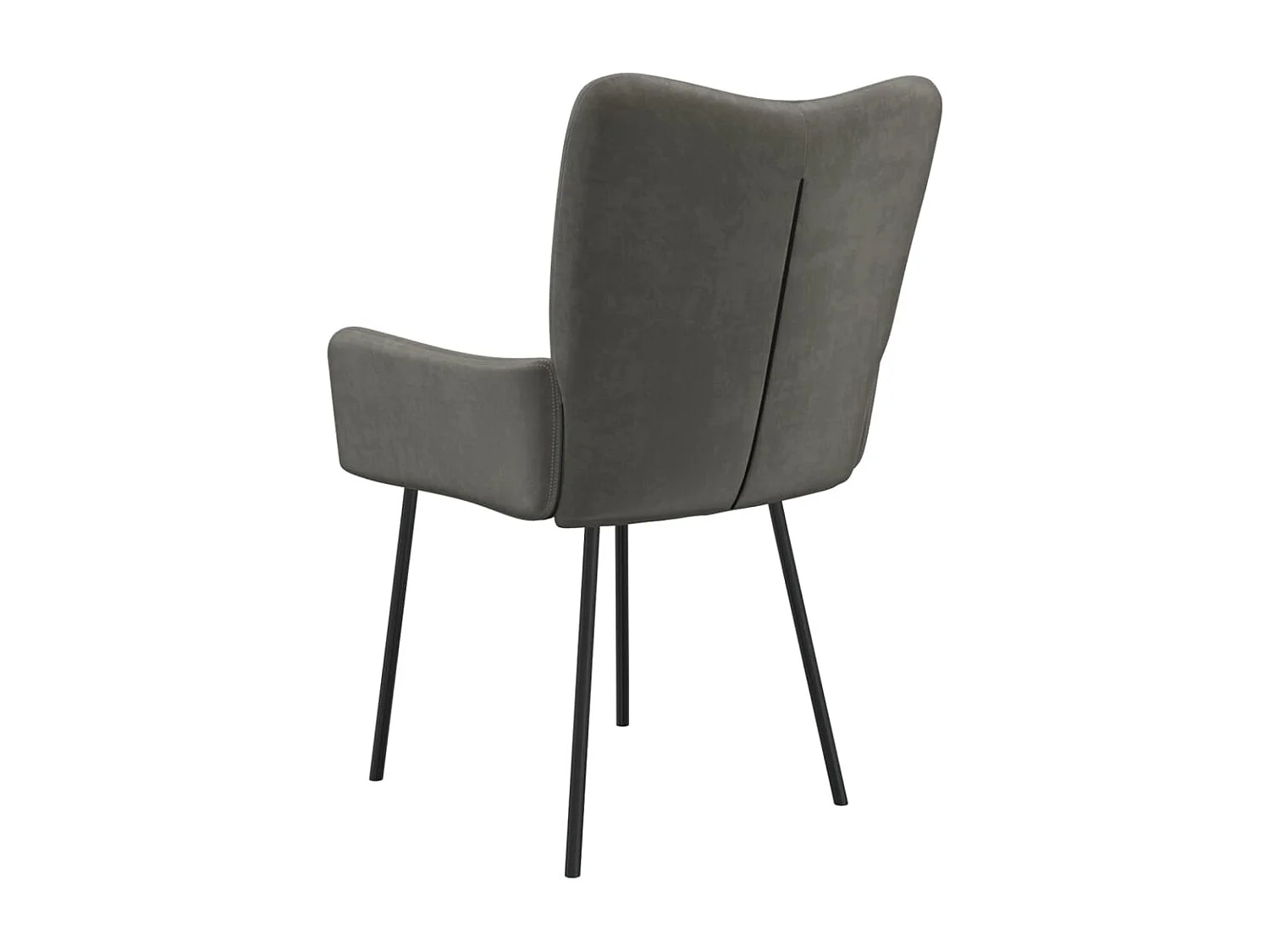 Chaises à manger lot de 2 Gris foncé Velours