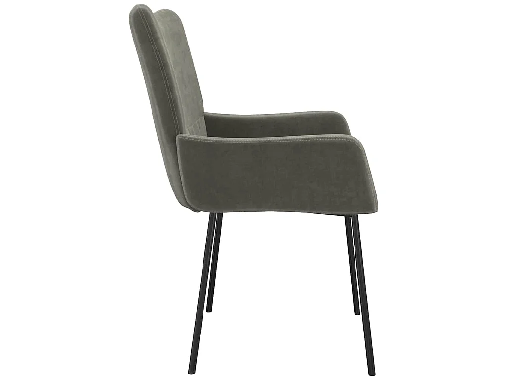 Cadeiras de jantar 2 pcs veludo cinzento-escuro