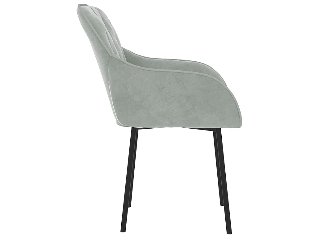 Chaises à manger lot de 2 Gris clair Velours