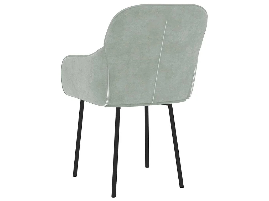Chaises à manger lot de 2 Gris clair Velours