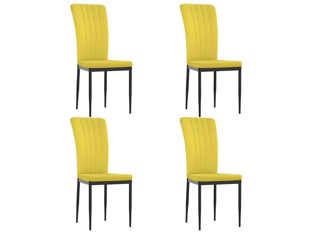 Cadeiras de jantar 4 pcs veludo amarelo mostarda