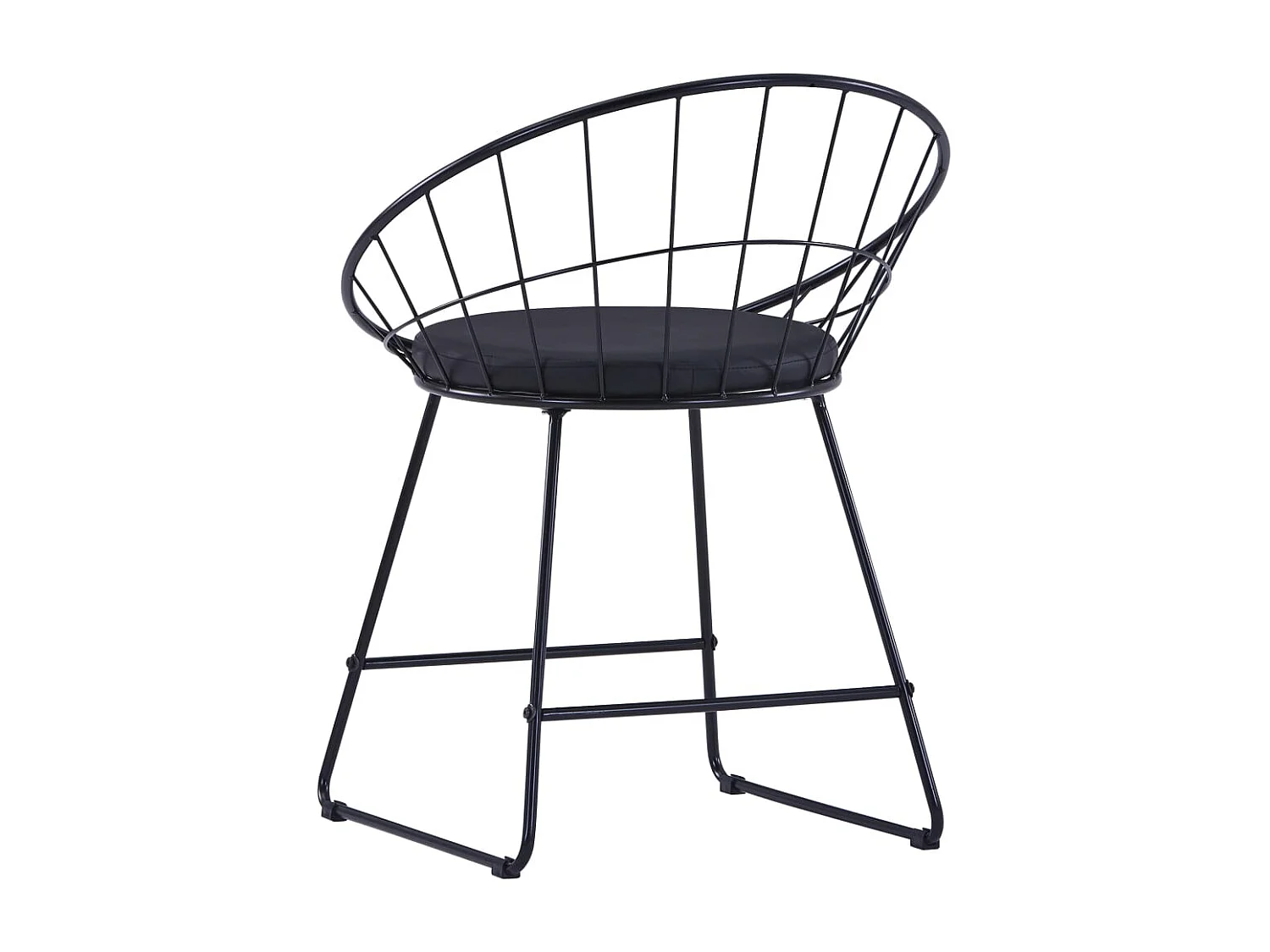 Eetkamerstoelen met kunstleren zittingen 2 st staal zwart