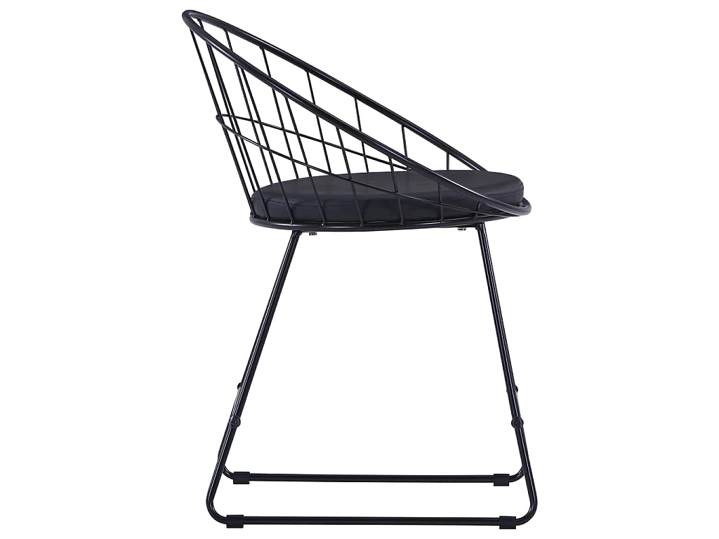 Chaises à manger Siège en similicuir lot de 2 noir acier