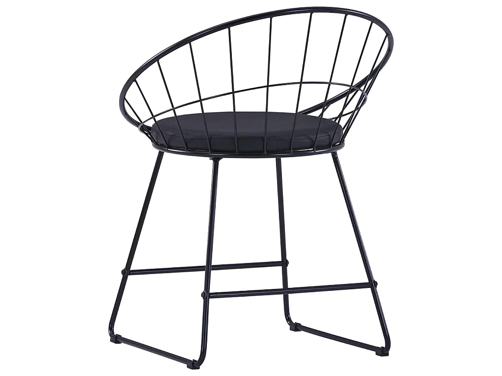 Chaises à manger Siège en similicuir lot de 2 noir acier