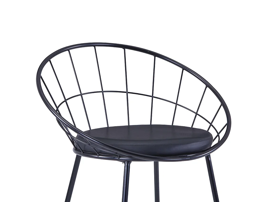 Chaises à manger Siège en similicuir lot de 2 noir acier