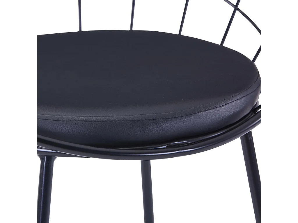 Chaises à manger Siège en similicuir lot de 2 noir acier