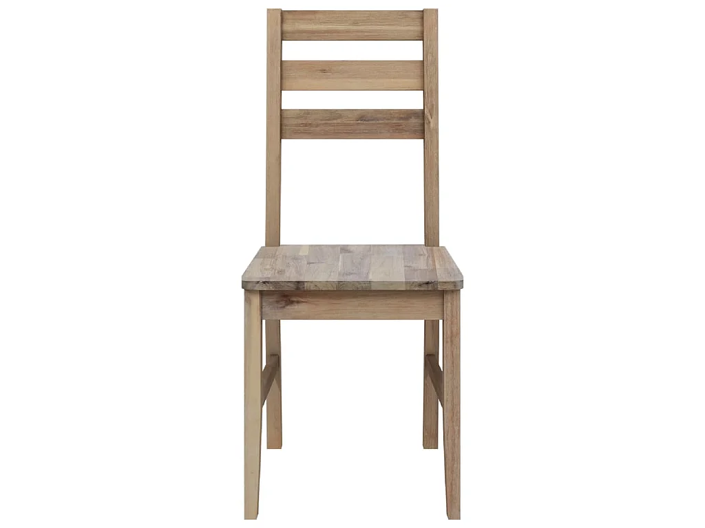 Sedie da Pranzo 4 pz in Legno Massello di Acacia