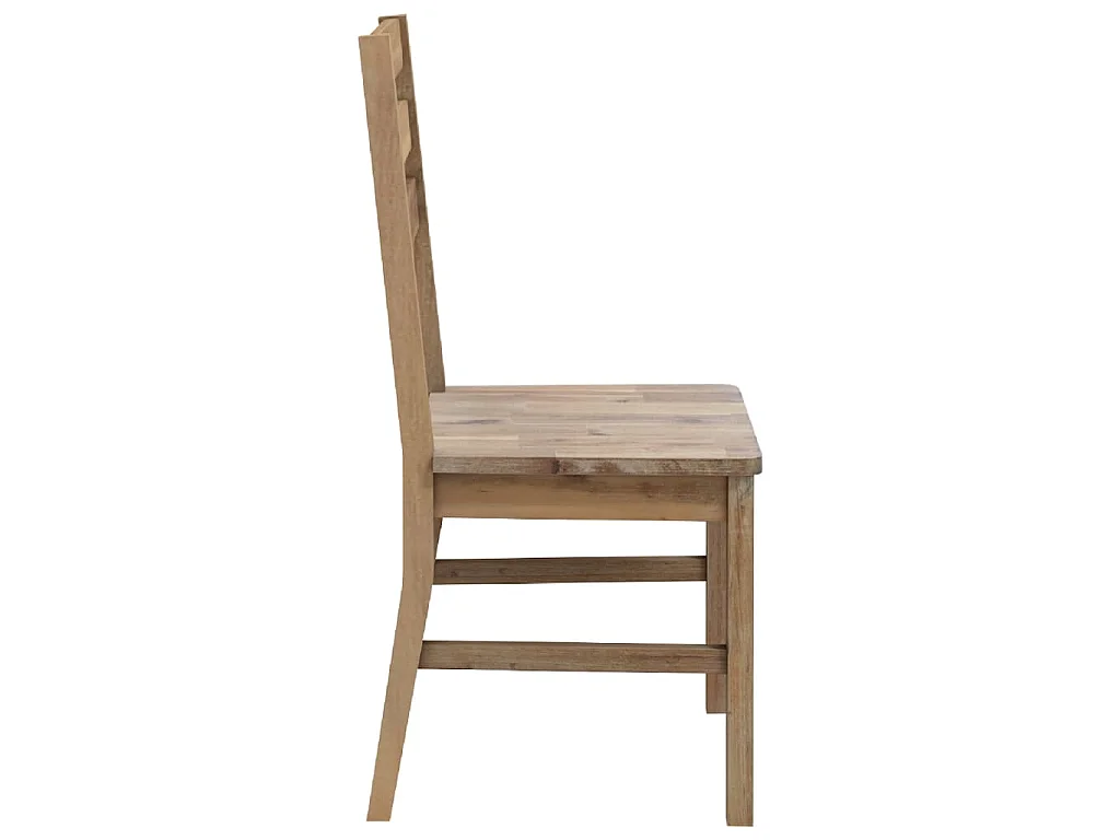 Sedie da Pranzo 4 pz in Legno Massello di Acacia
