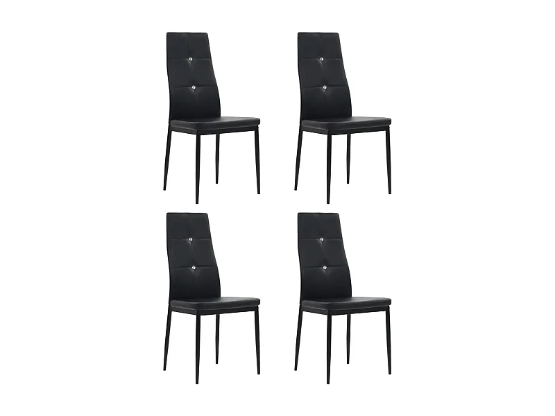 Cadeiras de jantar 4 pcs couro artificial preto