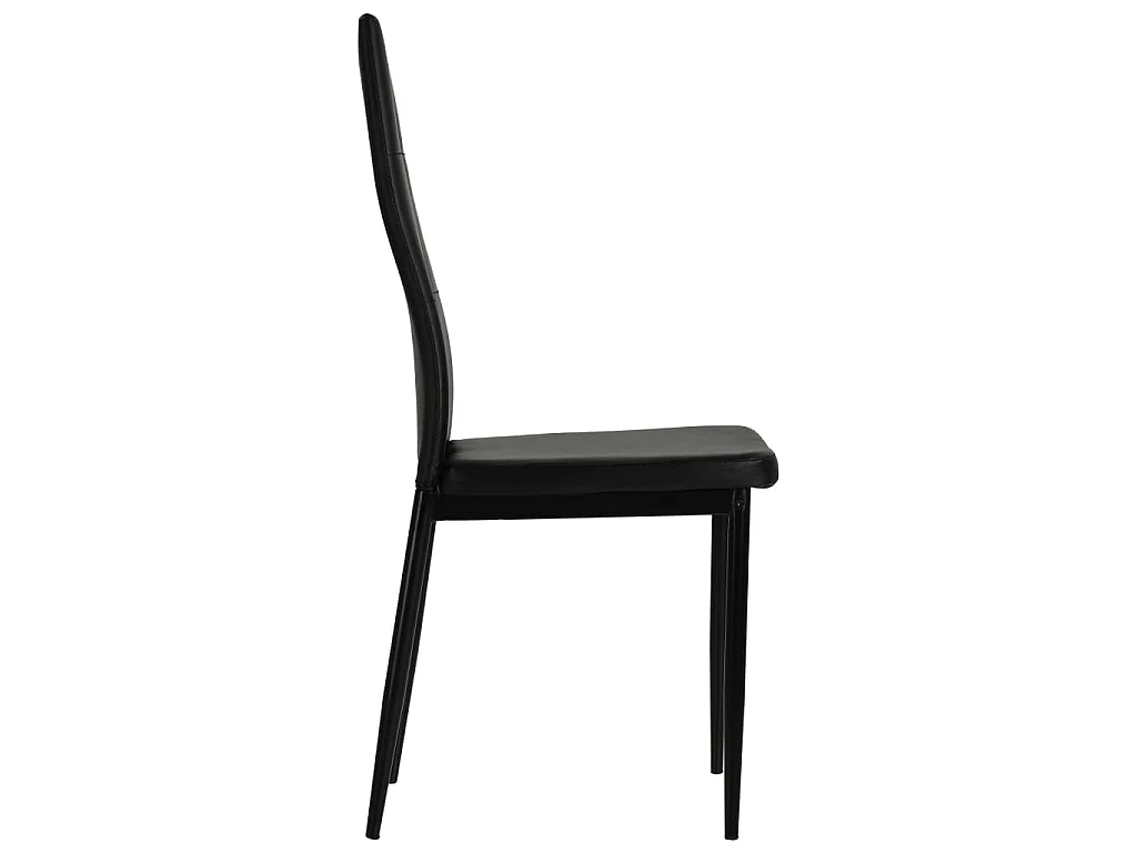 Chaises à manger lot de 4 noir similicuir