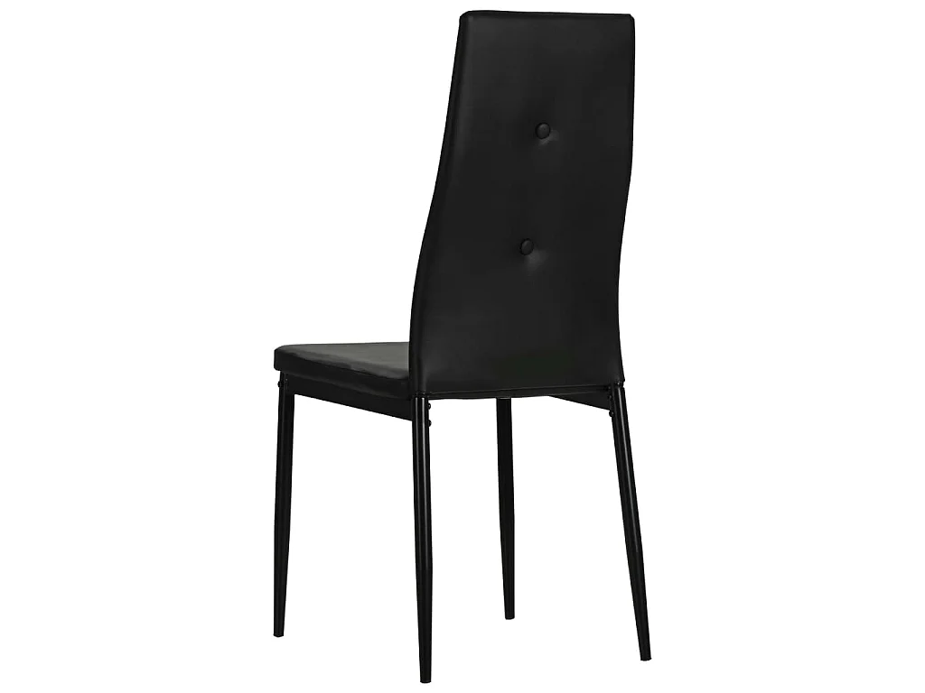 Chaises à manger lot de 4 noir similicuir