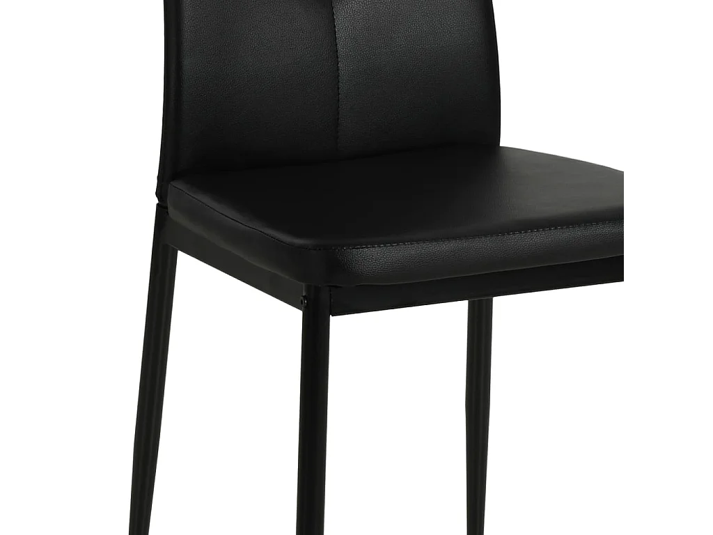 Chaises à manger lot de 4 noir similicuir