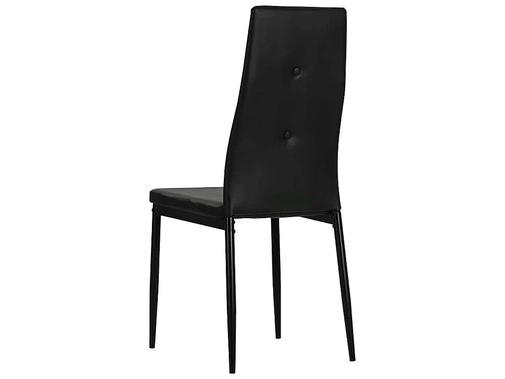 Chaises à manger lot de 4 noir similicuir