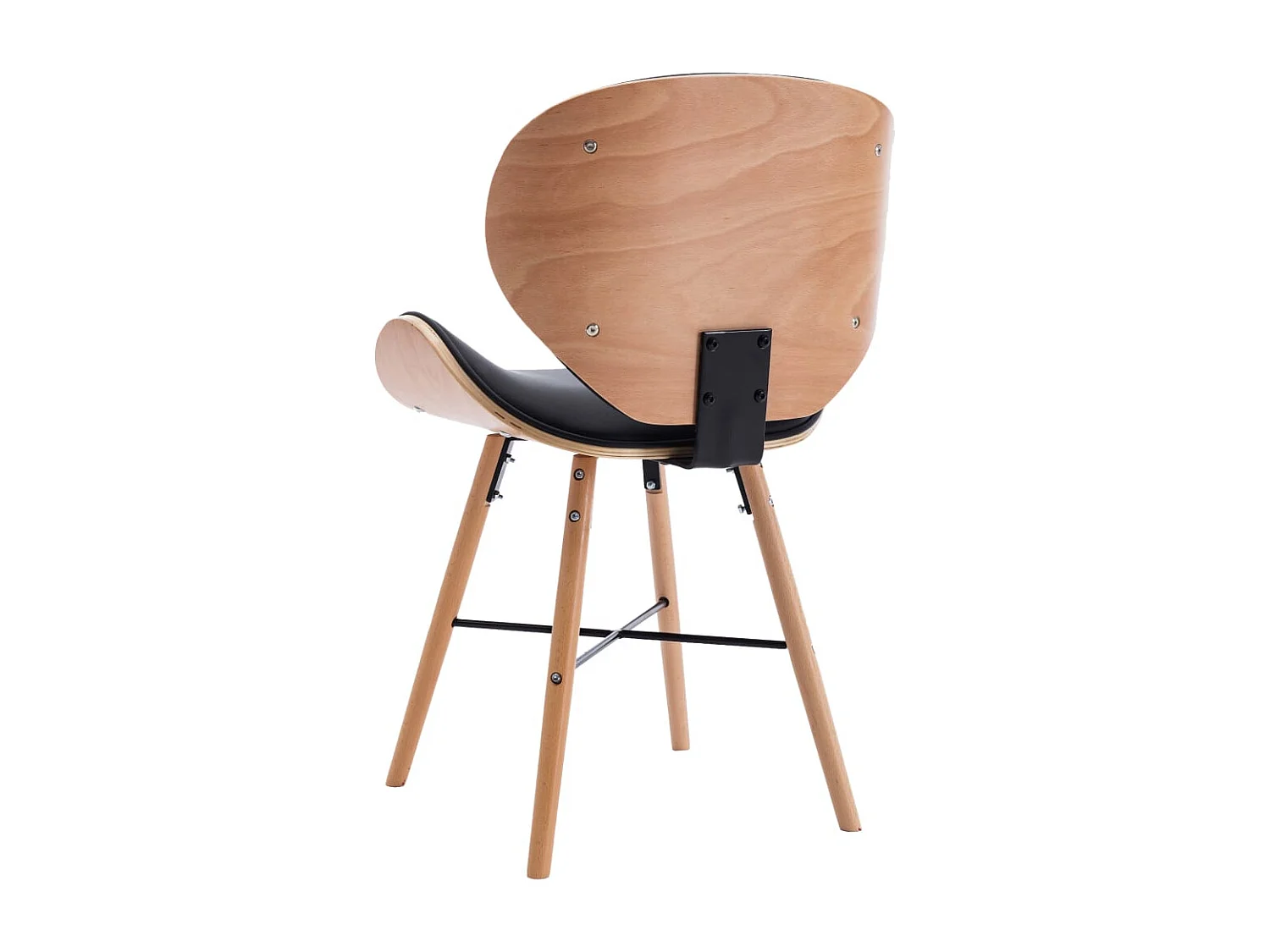 Eetkamerstoelen 2 st kunstleer en gebogen hout zwart