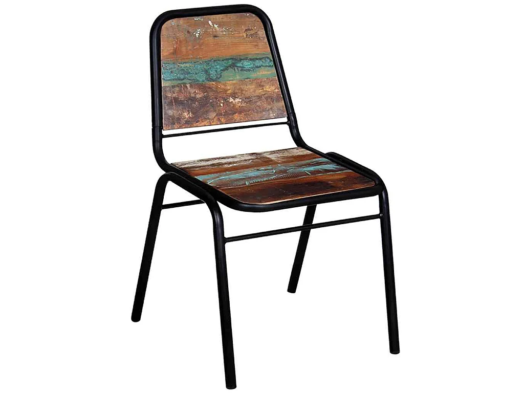Chaises à manger lot de 6 bois de récupération solide