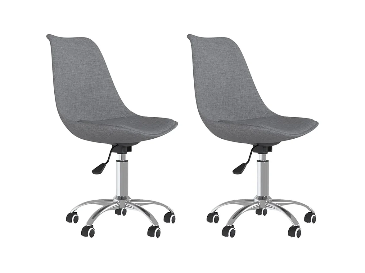 Sillas de comedor giratorias 2 unidades tela gris claro