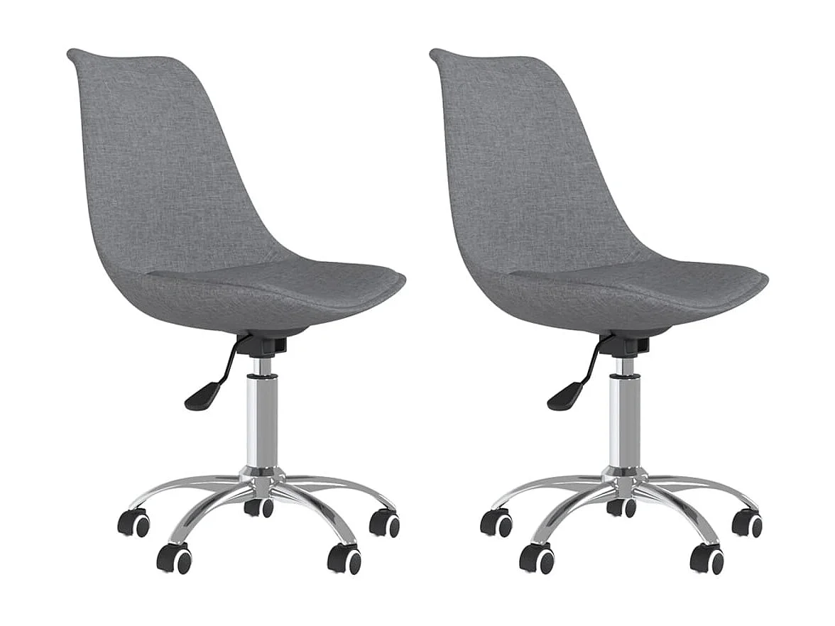 Eetkamerstoelen draaibaar 2 st stof lichtgrijs