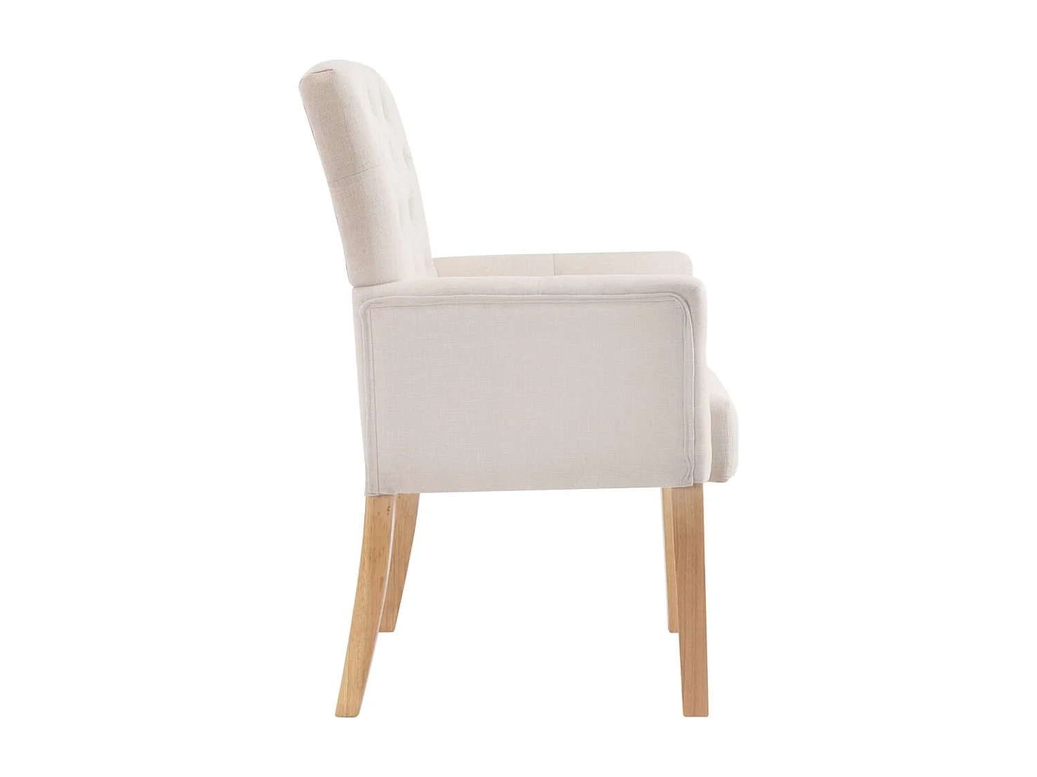 Chaises à manger avec accoudoirs lot de 6 beige tissu