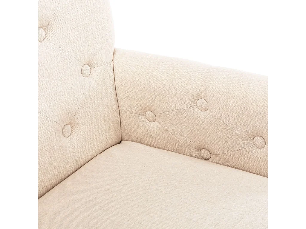 Chaises à manger avec accoudoirs lot de 6 beige tissu
