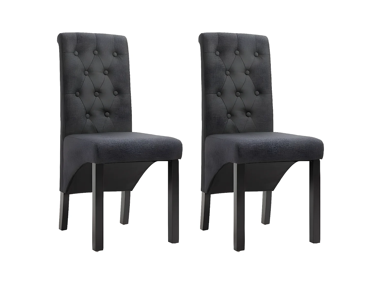 Chaises à manger lot de 2 gris foncé tissu