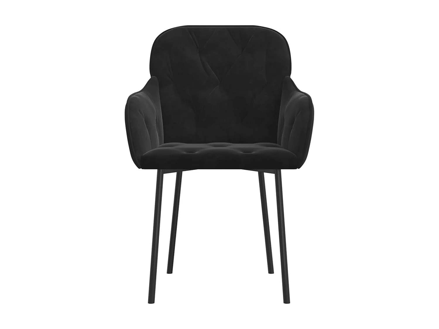 Chaises à manger lot de 2 Noir Velours