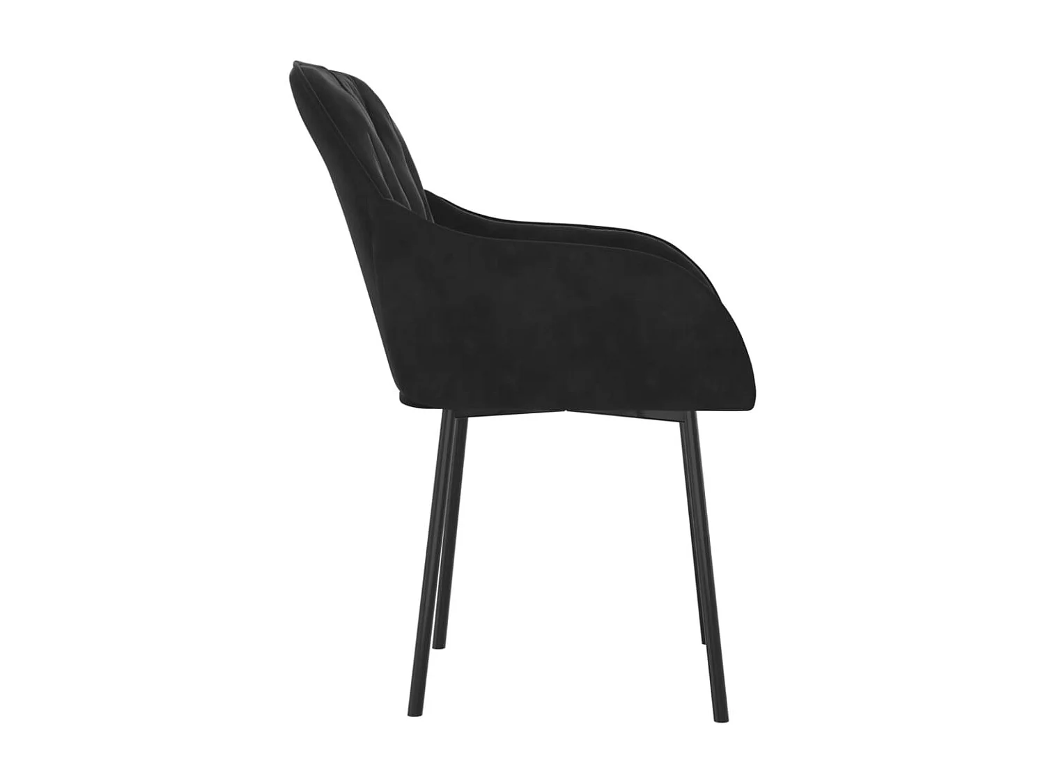 Chaises à manger lot de 2 Noir Velours