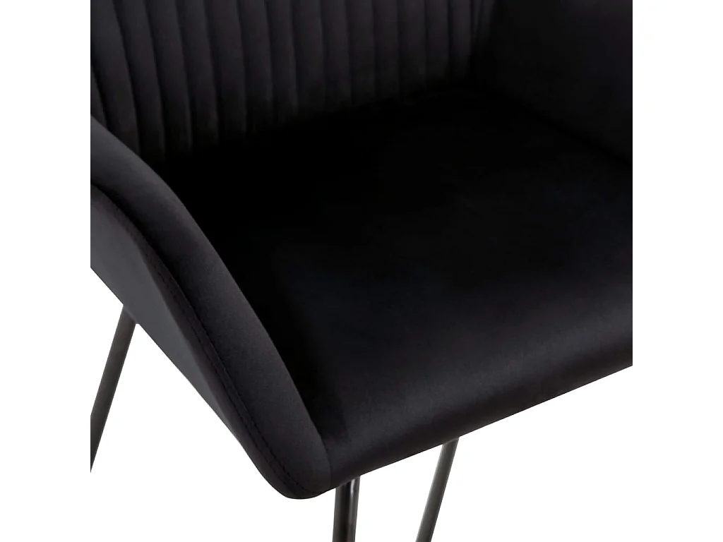 Eetkamerstoelen 2 st fluweel zwart