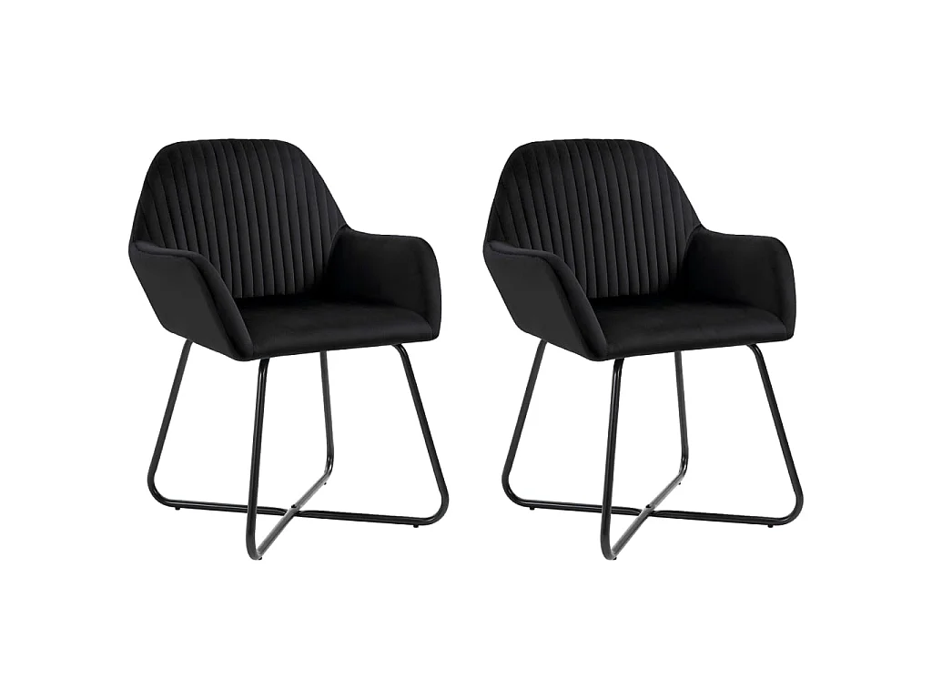Cadeiras de jantar 2 pcs veludo preto