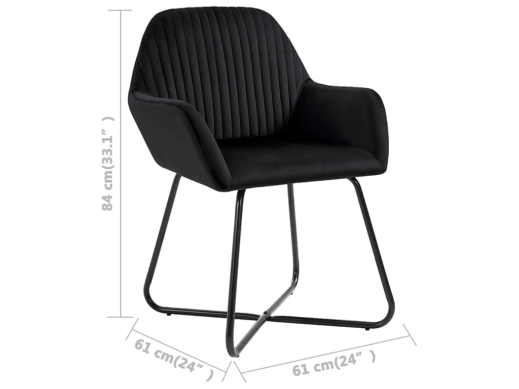 Cadeiras de jantar 2 pcs veludo preto
