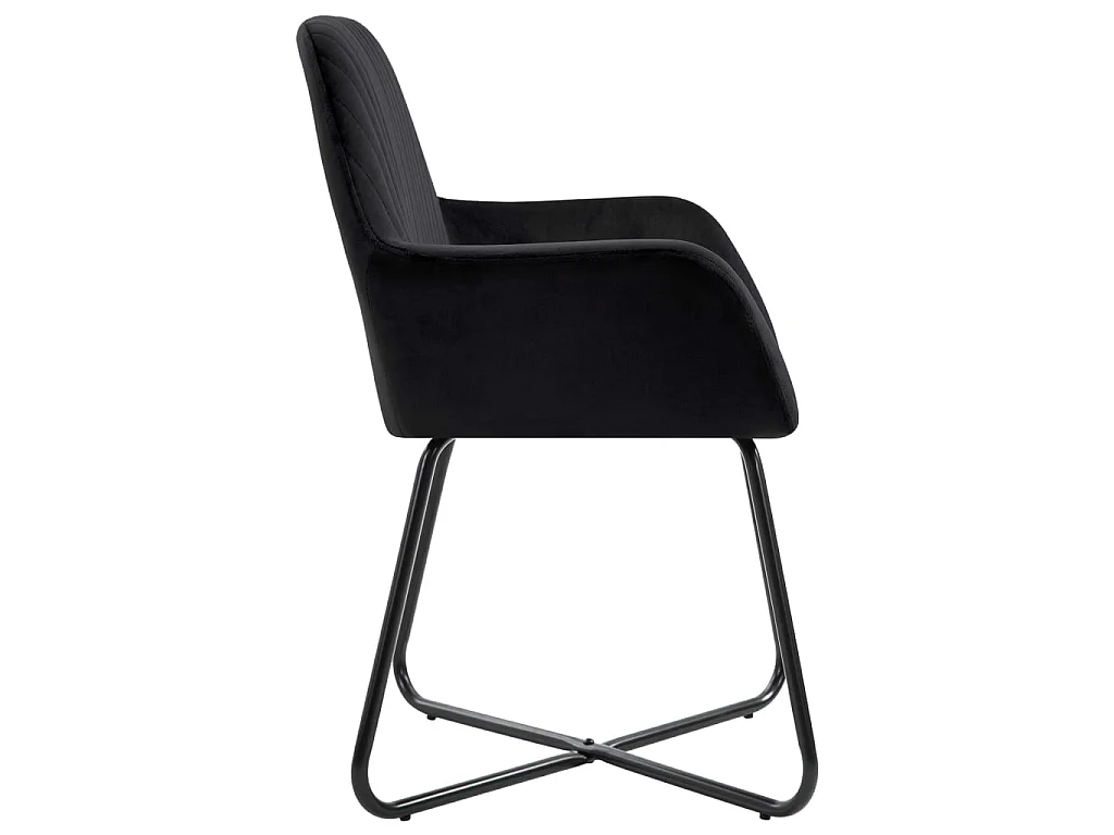 Cadeiras de jantar 2 pcs veludo preto