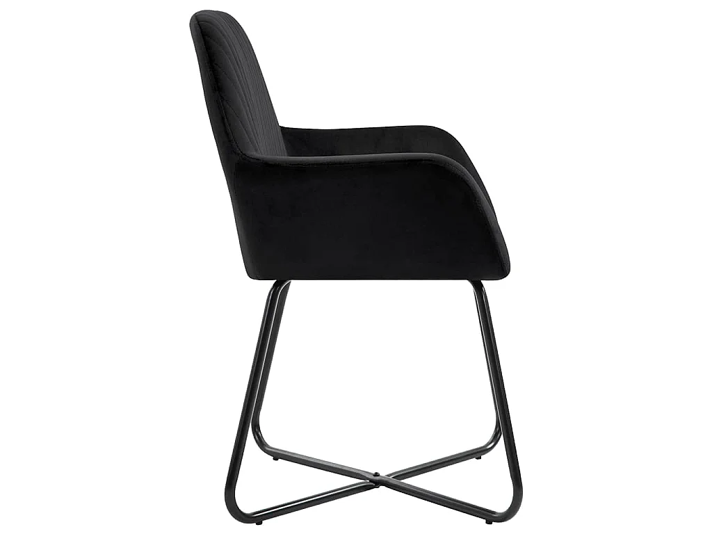 Chaises à manger lot de 2 Noir Velours