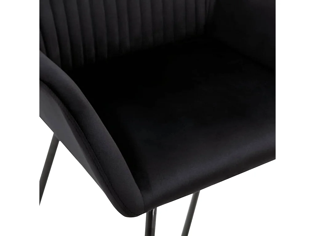 Chaises à manger lot de 2 Noir Velours