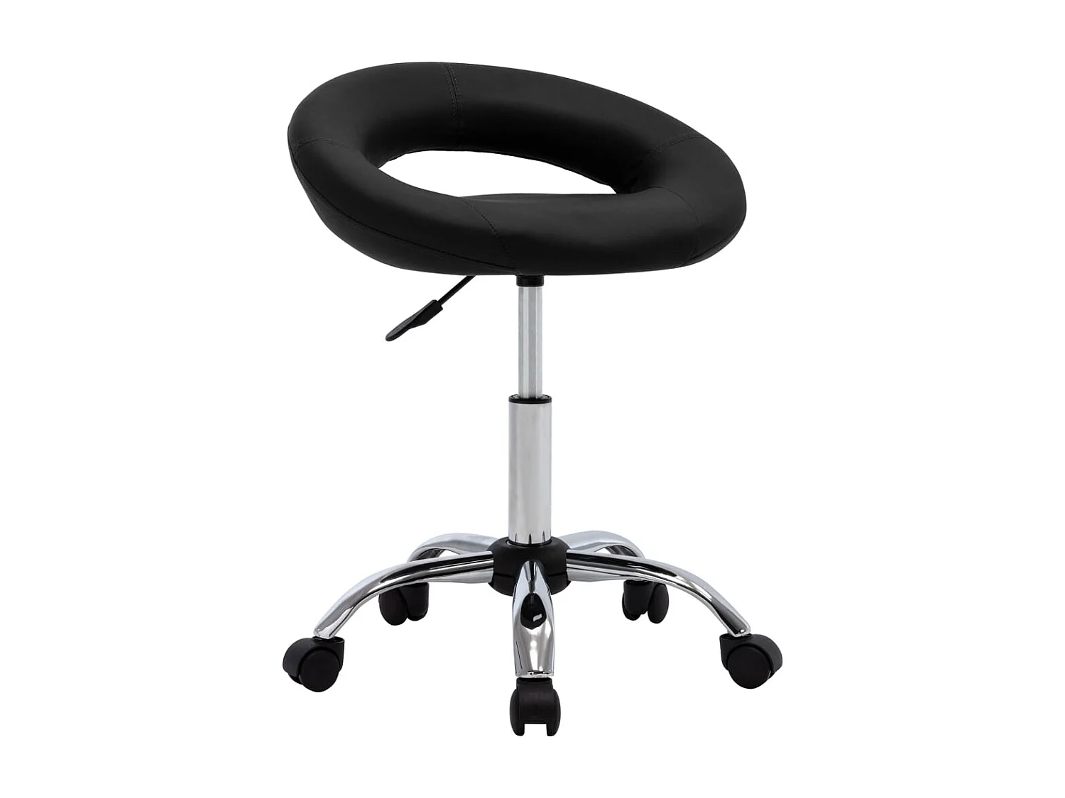 Chaise pivotante à manger Noir Similicuir