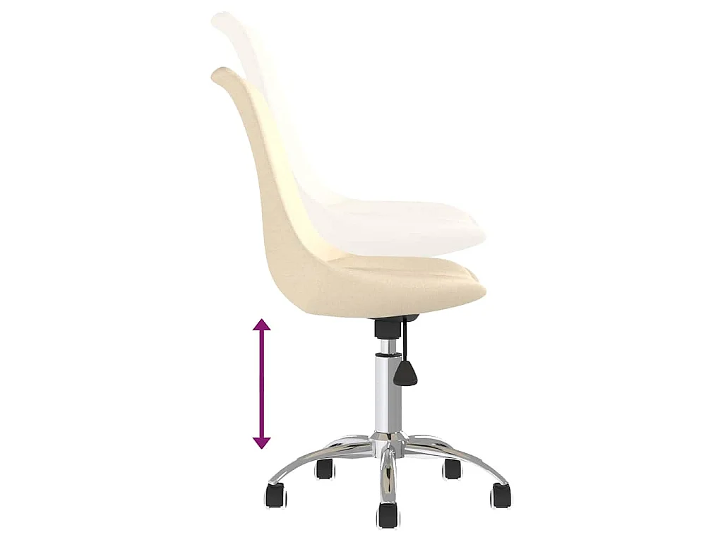 Chaises pivotantes à manger lot de 4 Crème Tissu