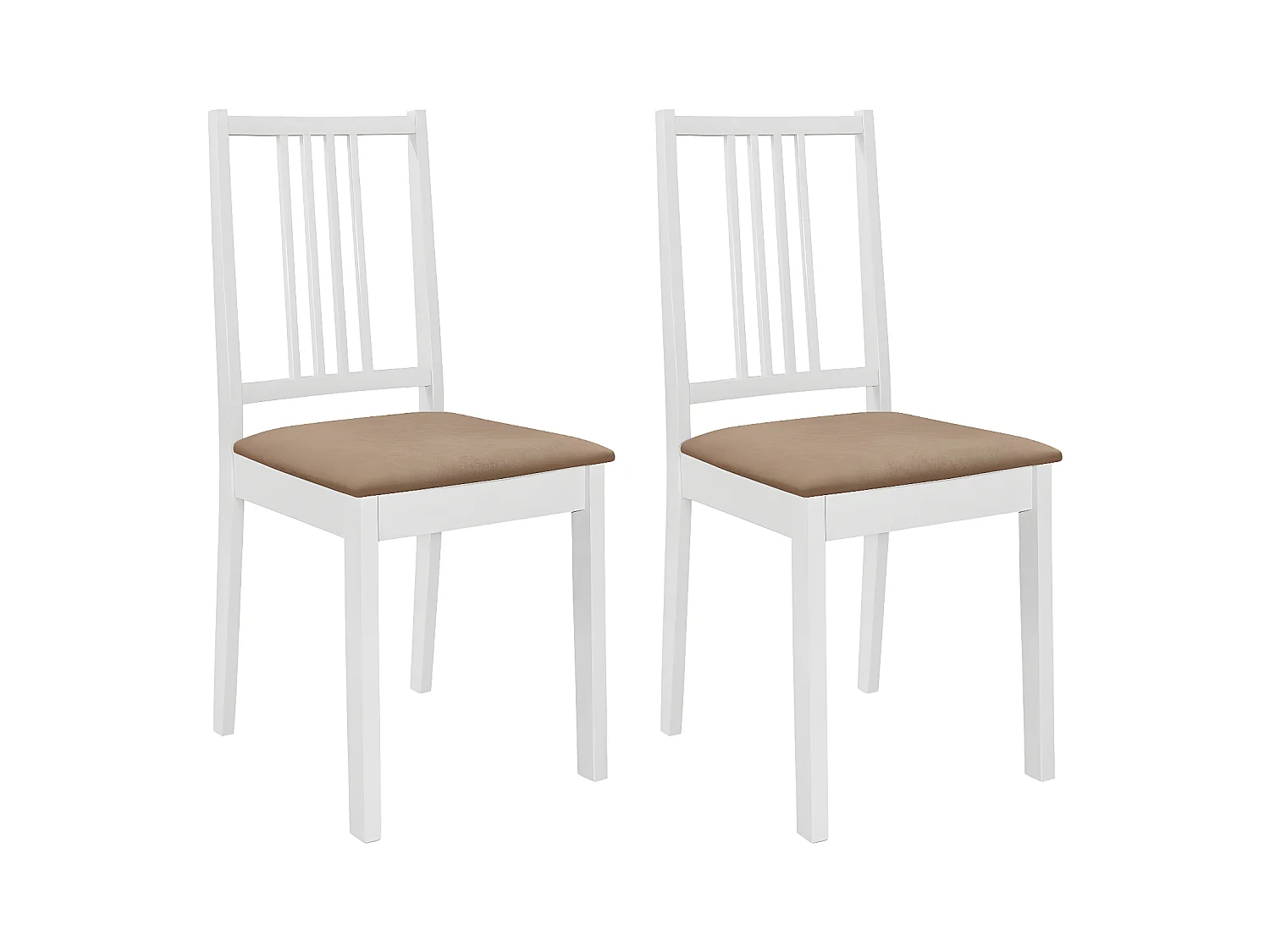 Chaises à manger avec coussins lot de 2 blanc bois solide