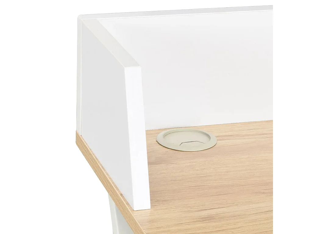 Bureau Blanc et naturel 80x50x84 cm