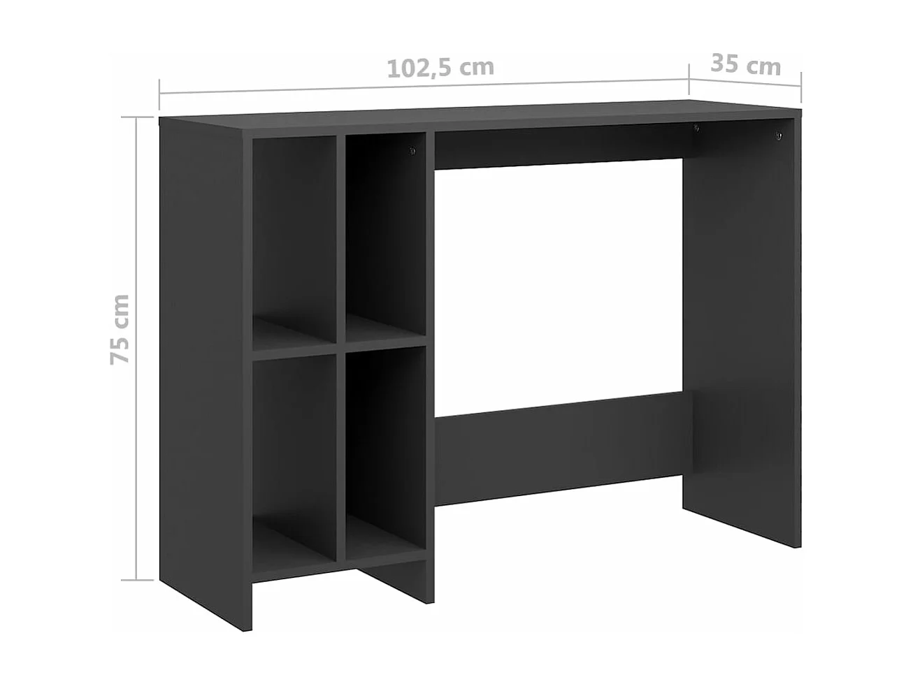 Bureau d'ordinateur portable gris bois d'ingénierie