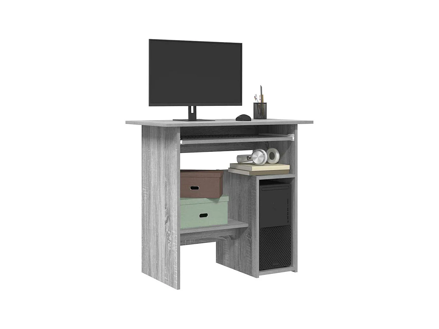 Bureau Sonoma gris 80x45x74 cm Bois d'ingénierie