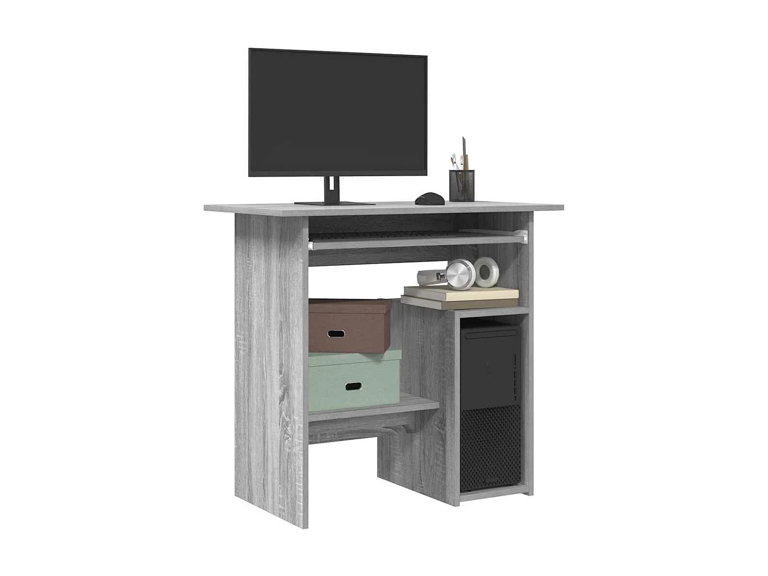 Scrivania Grigio Sonoma 80x45x74 cm in Legno Multistrato
