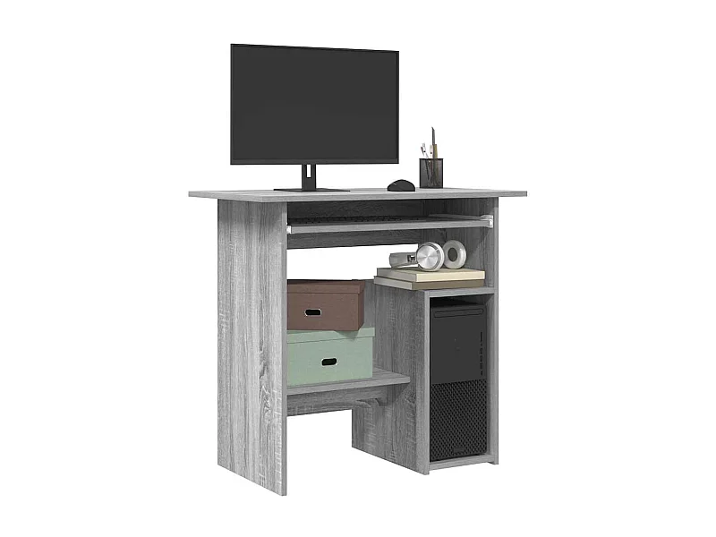 Bureau Sonoma gris 80x45x74 cm Bois d'ingénierie