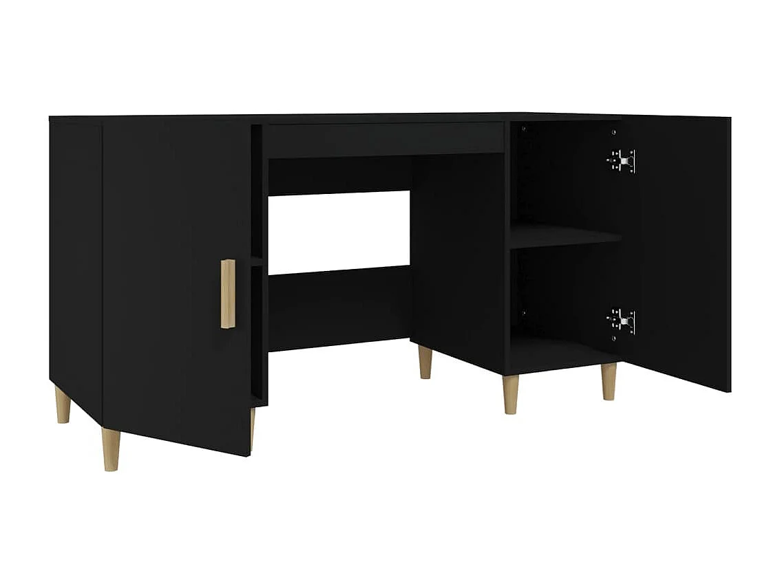 Bureau Noir 140x50x75 cm Bois d'ingénierie