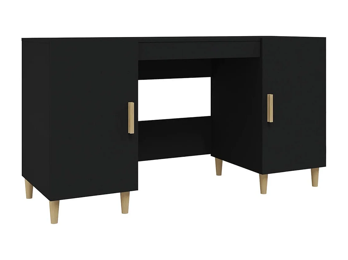 Bureau Noir 140x50x75 cm Bois d'ingénierie